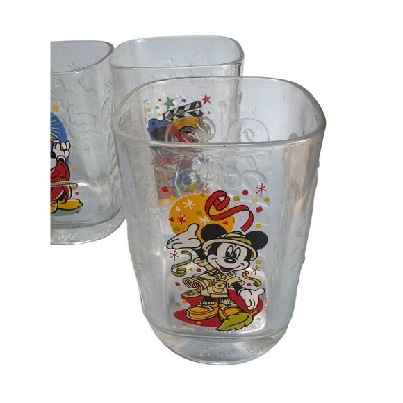 Walt Disney World 2000 millenium Mickey Mouse Collectible Glass Tumblers Set Of - Picture 5 of 9